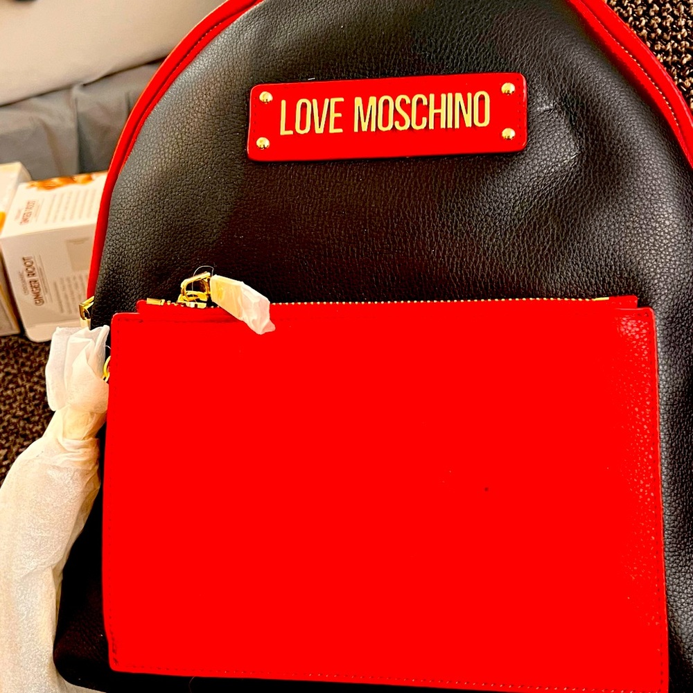 LOVE MOSCHINO Faux leather backpack- new with tags